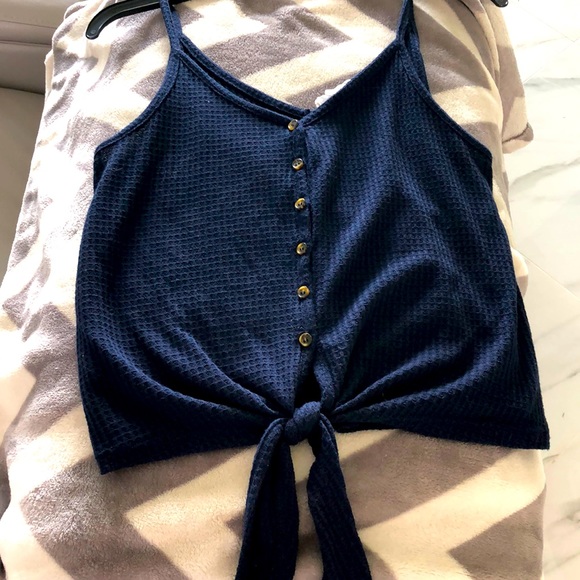 Pink Rose Tops - Cute waffle weave summer top